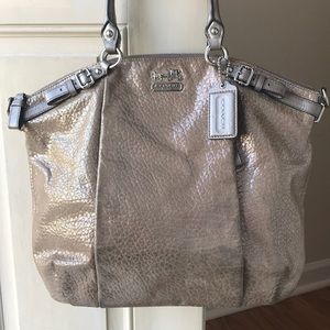 Coach Madison Metallic Gold Leather Satchel